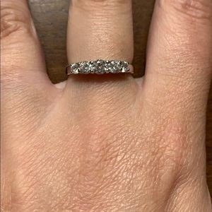 Petite non sterling silver CZ band, size 8